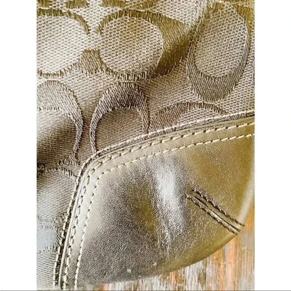 Coach Signature Zip Hobo Shoulder Bag Handbag Black Office Date Stylish - Picture 8 of 10